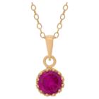 5/6 Tcw Tiara Ruby Crown Pendant In Gold Over Silver, Women's, Red