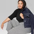 Women's Plus Size Long Sleeve Mock Neck T-shirt - Wild Fable Black