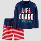 Toddler Boys' Life Guard Swim Rash Guard Set - Just One You Made By Carter's Red 12m, Toddler Boy's