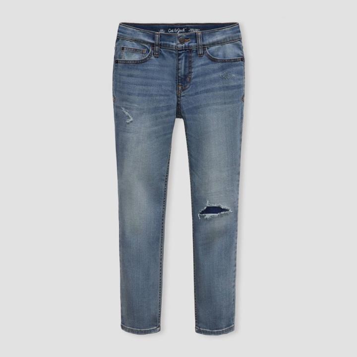 Oversizeboys' Super Stretch Distressed Slim Fit Jeans - Cat & Jack Light Blue