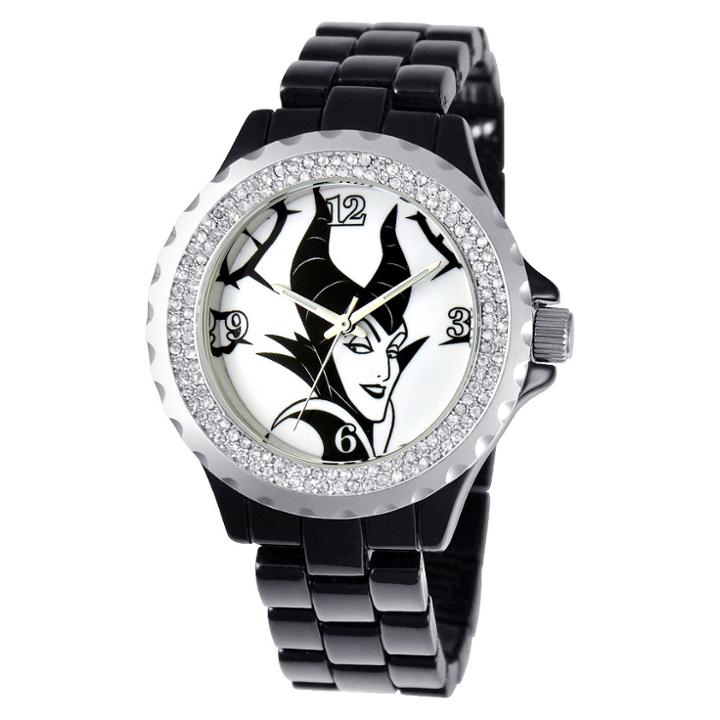 Women's Disney Maleficent Enamel Spark Watch - Black