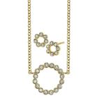 Distributed By Target Cz Circle Ear And Cz Circle Necklace