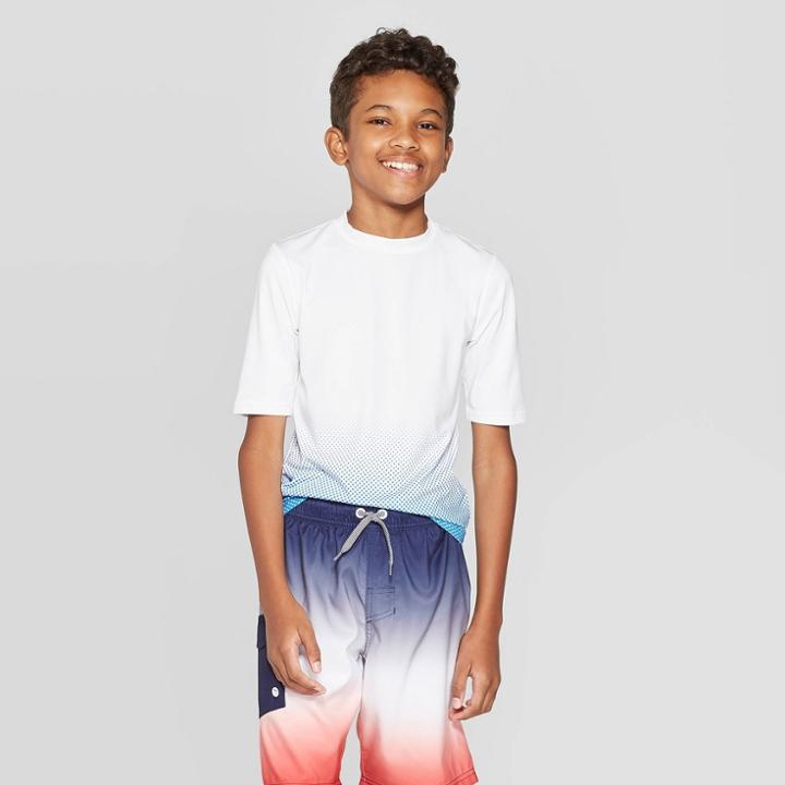 Petiteboys' Short Sleeve Rash Guard - Cat & Jack White