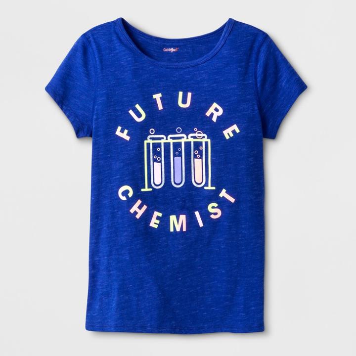 Girls' Adaptive Short Sleeve Future Chemist Graphic T-shirt - Cat & Jack Blue