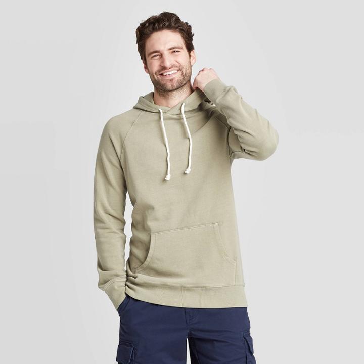 Men's Standard Fit French Terry Hoodie Sweatshirt - Goodfellow & Co Green S, Men's,