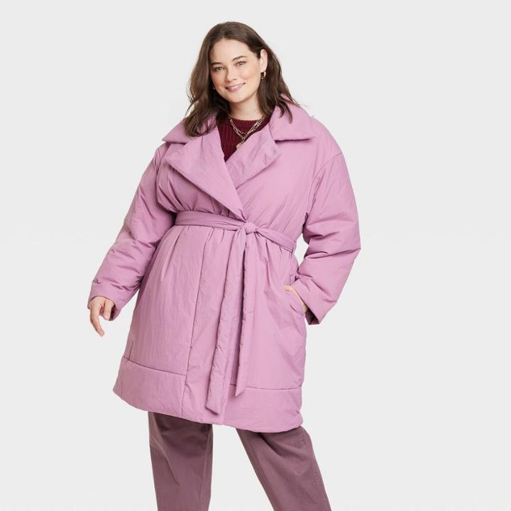 Women's Plus Size Wrap Jacket - A New Day Purple