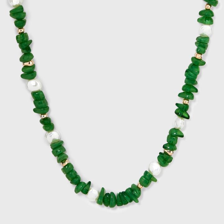 Short Beaded Necklace - A New Day Green