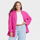 Women's Plus Size Boxy Blazer - A New Day Pink