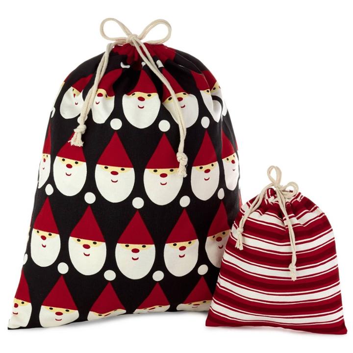 2ct Hallmark Fabric Christmas Gift Bag