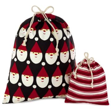 2ct Hallmark Fabric Christmas Gift Bag