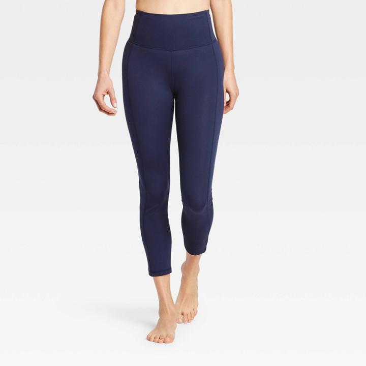 Women's Contour Power Waist High-rise 7/8 Leggings 24 - All In Motion Navy S, Women's, Size: