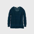 Women's Plus Size Crewneck Mesh Pullover Sweater - Universal Thread Blue