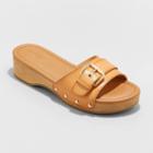 Women's Kora Faux Wood Bottom Sandals - Universal Thread Cognac