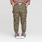 Toddler Boys' Printed Lined Stretch Twill Cargo Pants - Cat & Jack Olive 3t, Toddler Boy's, Green