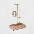 Bar Jewelry Stand With Wood Base - A New Day Gold
