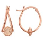 1 2/3 Tcw Tiara Rose Gold Over Silver 6mm Bezel-set Morganite Quartz Hoop Earrings