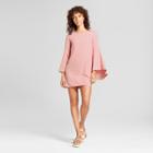 Women's Woven Waterfall Sleeve Dress - Necessary Objects Pink