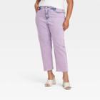 Women's Plus Size High-rise Ankle Straight Jeans - Ava & Viv Lavender