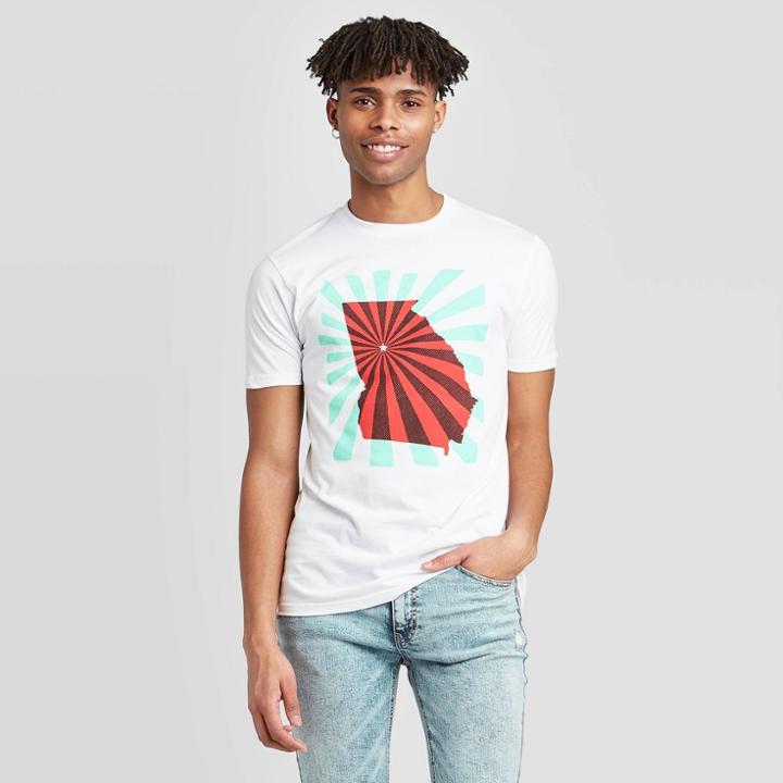 Men's Short Sleeve Letterpress Georgia Graphic T-shirt - Awake White S, Men's,