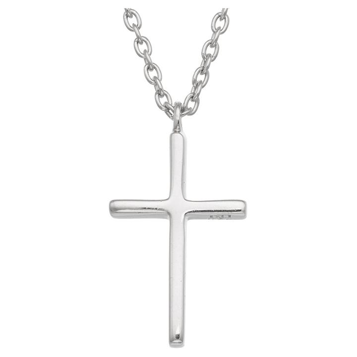 Tiara High Polish Cross Pendant In Sterling