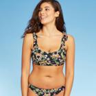 Women's Shoulder Tie Bralette Bikini Top - Xhilaration Black Animal Print D/dd Cup, Women's
