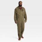 Houston White Adult Plus Size Long Sleeve Jumpsuit - Green