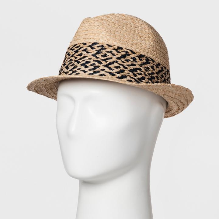 Men's Raffia Straw Fedoras - Goodfellow & Co Black