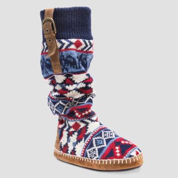 Women's Angela Muk Luks Bootie Slippers Blue - M (7-8),