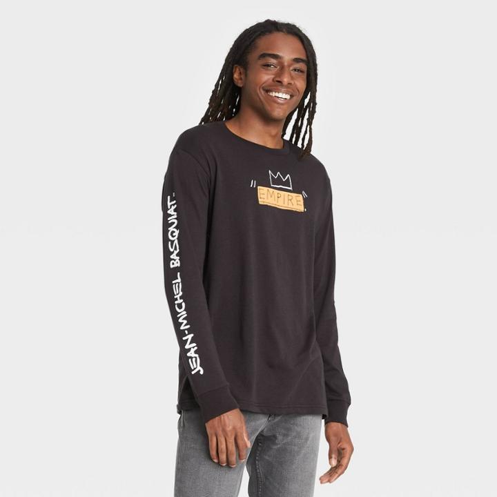 Men's Jean-michel Basquiat Empire Long Sleeve Graphic T-shirt - Black