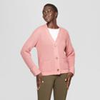 Women's Long Sleeve Ribbed Cardigan - Who What Wear Pink
