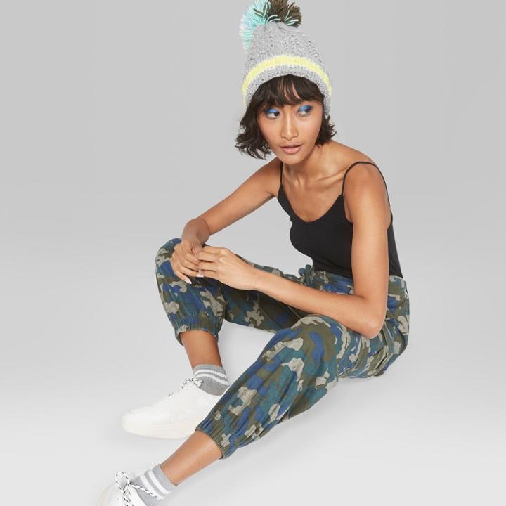 Women's Camo Print Utility Cargo Pants - Wild Fable Olive