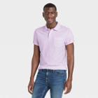 Men's Striped Short Sleeve Collared Polo Jersey Shirt - Goodfellow & Co Violet