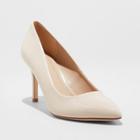 Women's Gemma Satin Patent Wide Width Pointed Toe Pump Heel - A New Day Taupe (brown) 10w,