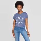 Women's Short Sleeve Scoop Neck Four Corners Graphic T-shirt - Awake Navy