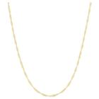 Tiara Adjustable Singapore Chain In 14k Gold Over Silver - 16 - 22, Yellow