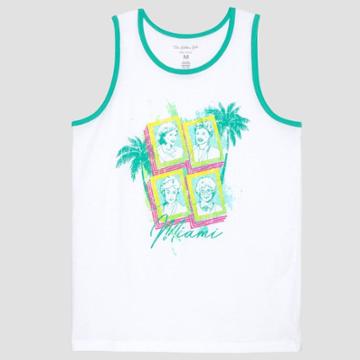Men's The Golden Girls Miami Ringer Tank Top - White