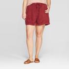 Women's Plus Size Mid-rise Utility Shorts - Universal Thread Burgundy (red) X