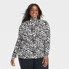 Women's Plus Size Long Sleeve Turtleneck T-shirt - Ava & Viv Black Geo