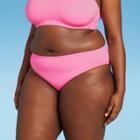 Juniors' Plus Size Ribbed Cheeky Bikini Bottom - Xhilaration Pink