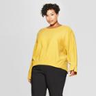 Women's Plus Size Long Sleeve Elastic Front Blouse - Prologue Yellow