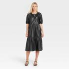 Women's Raglan Short Sleeve Trapeze Dress - Who What Wear Black