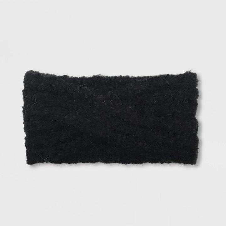 Women's Sherpa Headband - Universal Thread Black One Size, Women's