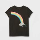 Girls' Printed Graphic Short Sleeve T-shirt - Cat & Jack Black
