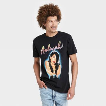 Men's Aaliyah Graffiti Short Sleeve T-shirt - Black