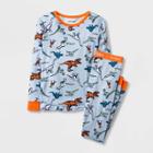 Boys' 2pc Dinosaur Long Sleeve Tight Fit Pajama Set - Cat & Jack Gray