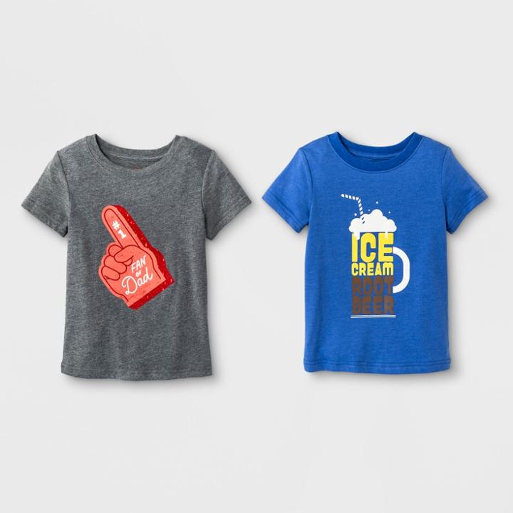 Toddler Boys' 2pk Dad Pack Short Sleeve T-shirt - Cat & Jack Blue