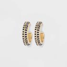 Sugarfix By Baublebar Two-tone Beaded Hoop Earrings - Black