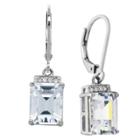 Prime Art & Jewel Sterling Silver Simulated Diamond Lever Back Earrings, Girl's, Clear
