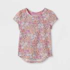 Toddler Girls' Floral Short Sleeve T-shirt - Cat & Jack Peach