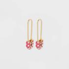 Sugarfix By Baublebar Rhinestone Safety Pin Threader Earrings - Pink